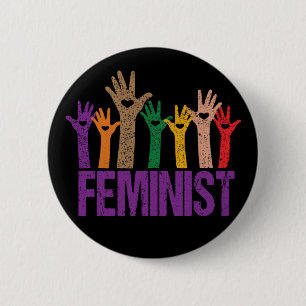Badge Rond 5 Cm Mains de protestation féministes