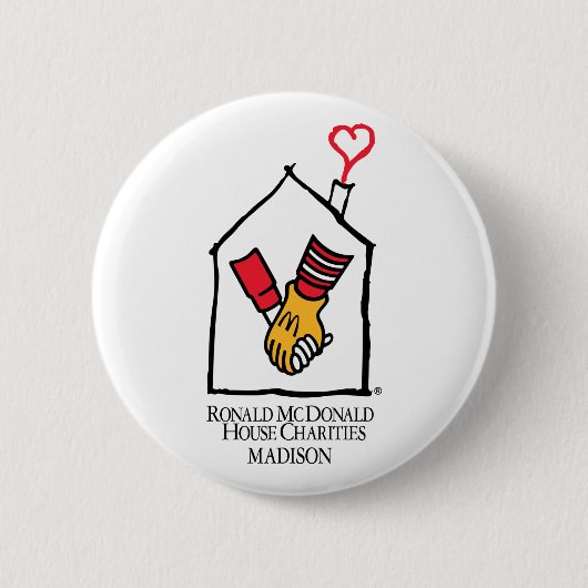 Badge Rond 5 Cm Mains de Ronald McDonald (Devant)