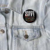 Badge Rond 5 Cm Mains Rétro De Manifestation Terres Publiques Medi (En situation)