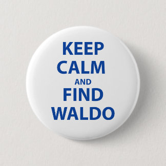 Badge Rond 5 Cm Maintenez calme et découverte Waldo