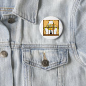 Badge Rond 5 Cm Maïs éclaté sautant sur l'abricotier (En situation)