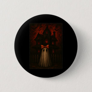 Badge Rond 5 Cm Maison Bow Chemise Fantôme Fantôme Rouge Nuit Éffr