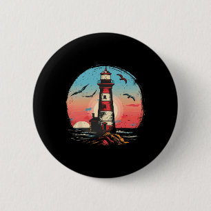 Badge Rond 5 Cm Maison de bord de mer phare voile mer bateau lumiè