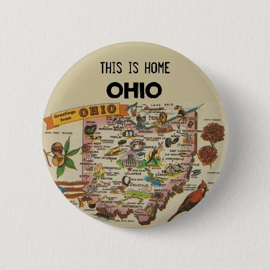 Badge Rond 5 Cm Maison de l'Ohio (Devant)
