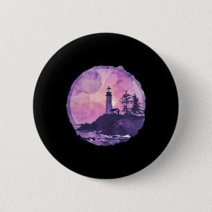 Badge Rond 5 Cm Maison de phare Maison au bord de la mer Voile Bat
