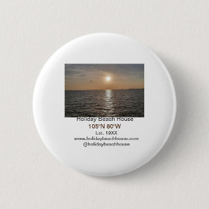 Badge Rond 5 Cm Maison de plage de vacances longitude latitude est