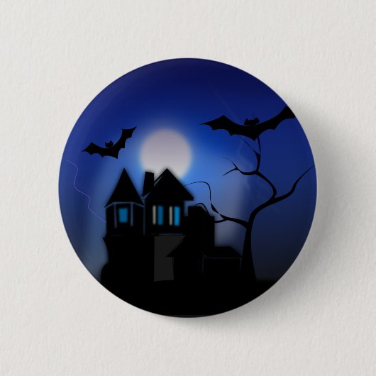 Badge Rond 5 Cm Maison effrayante (Devant)