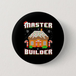 Badge Rond 5 Cm Maison en pain d'épice de constructeur principal B