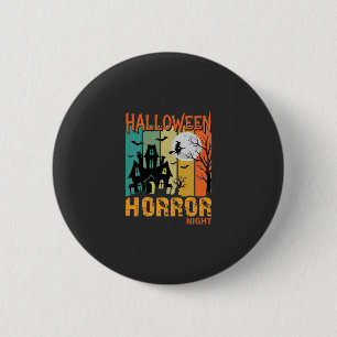 Badge Rond 5 Cm Maison hantée de la nuit d'horreur d'Halloween Vec
