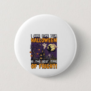 Badge Rond 5 Cm Maison hantée de terreur d'Halloween Sorcière Fant