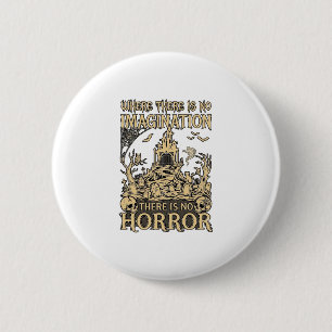 Badge Rond 5 Cm Maison Hantée Halloween Horreur Imagination Cimeti
