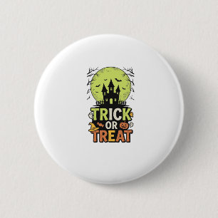Badge Rond 5 Cm Maison hantée vintage Trick or Treat Halloween Des