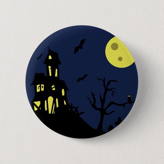 Badge Rond 5 Cm Maison haunted (Devant)