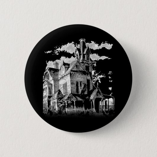 BADGE ROND 5 CM MAISON HAUNTÉE (Devant)
