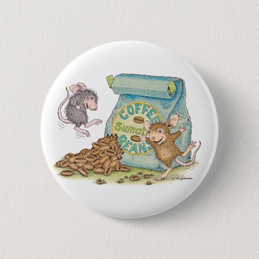 Badge Rond 5 Cm Maison-Souris Designs® - goupilles (Devant)