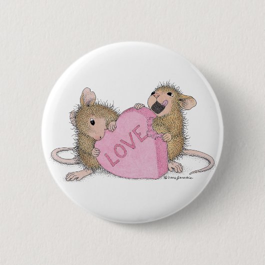 Badge Rond 5 Cm Maison-Souris Designs® - goupilles (Devant)