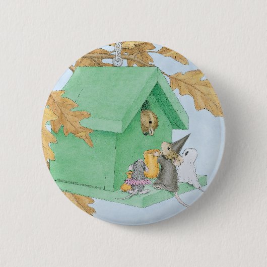 Badge Rond 5 Cm Maison-Souris Designs® - goupilles (Devant)