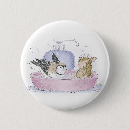 Badge Rond 5 Cm Maison-Souris Designs® - goupilles (Devant)