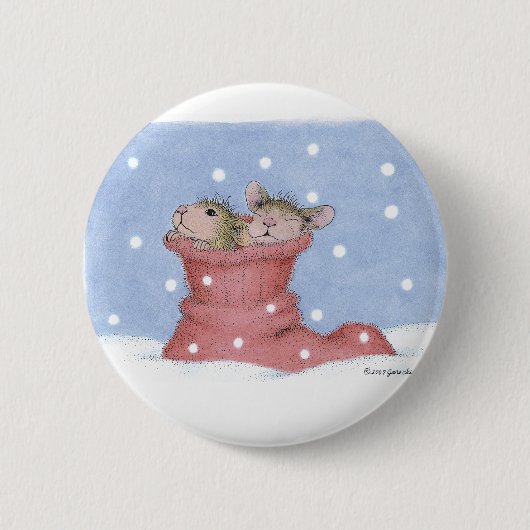 Badge Rond 5 Cm Maison-Souris Designs® - goupilles (Devant)