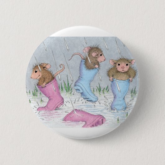 Badge Rond 5 Cm Maison-Souris Designs® - goupilles (Devant)