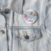 Badge Rond 5 Cm Maison-Souris Designs® - goupilles (En situation)