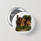 Badge Rond 5 Cm Maison victorienne (Devant & derrière)