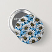 Badge Rond 5 Cm Maisonnettes, fleurs sauvages sur bleu (Devant & derrière)