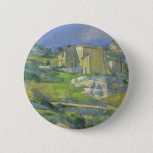 Badge Rond 5 Cm Maisons en Provence de Paul Cézanne, Art ancien