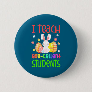 Badge Rond 5 Cm Maître de Pâques Je enseigne des étudiants excelle