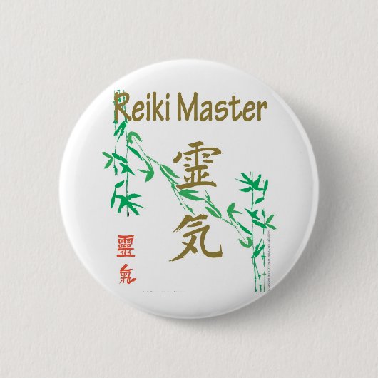 Badge Rond 5 Cm Maître de Reiki (Devant)
