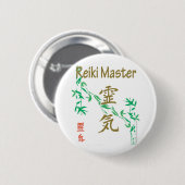 Badge Rond 5 Cm Maître de Reiki (Devant & derrière)