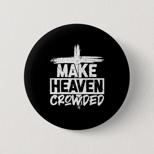 Badge Rond 5 Cm Make Heaven Crowded Cross - Minimalist Christian R (Devant)