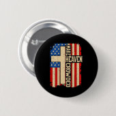Badge Rond 5 Cm Make Heaven Crowded On-back Patriotic Christian Cr (Devant & derrière)
