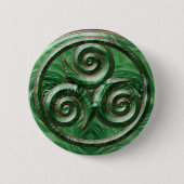 Badge Rond 5 Cm Malachite Triskel (Devant)