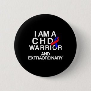 Badge Rond 5 Cm Maladie cardiaque Survivant Chd Warrior 2