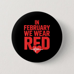 Badge Rond 5 Cm Maladie Cardiaque Vintage Sensibilisation Récupéra