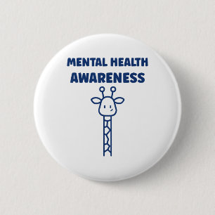 Badge Rond 5 Cm Maladie cérébrale de la Giraffe mignonne Santé men