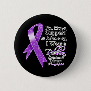 Badge Rond 5 Cm Maladie d'Alzheimer Appui à la sensibilisation à l