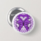 Badge Rond 5 Cm Maladie d'Alzheimer Cercle papillon de rubans (Devant & derrière)