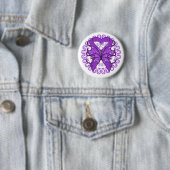 Badge Rond 5 Cm Maladie d'Alzheimer Cercle papillon de rubans (En situation)