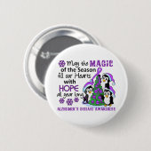 Badge Rond 5 Cm Maladie d'Alzheimer de pingouins de Noël (Devant & derrière)