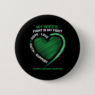 Badge Rond 5 Cm Maladie du rein Lutte Guerrier Husbynd Femme Homme