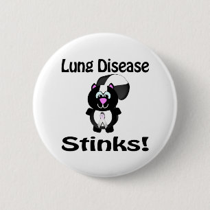 Badge Rond 5 Cm Maladie pulmonaire pue conception de sensibilisati