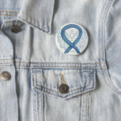Badge Rond 5 Cm Maladies rares Denim Sensibilisation Angel Ruban É (En situation)
