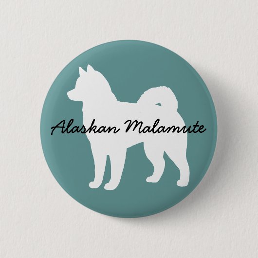 Badge Rond 5 Cm Malamute d'Alaska (Devant)