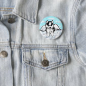 Badge Rond 5 Cm Malamute d'Alaska (En situation)