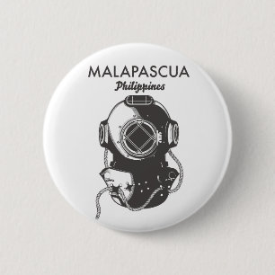 Badge Rond 5 Cm Malapascua Philippines affiche de voyage de plongé