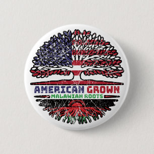 Badge Rond 5 Cm Malawi Malave États-Unis Amérique États-Unis Arbre