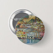 Badge Rond 5 Cm Malcesine sur le lac de Garde Par Gustav Klimt (Devant & derrière)