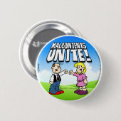 Badge Rond 5 Cm Malcontent Unite (Devant & derrière)